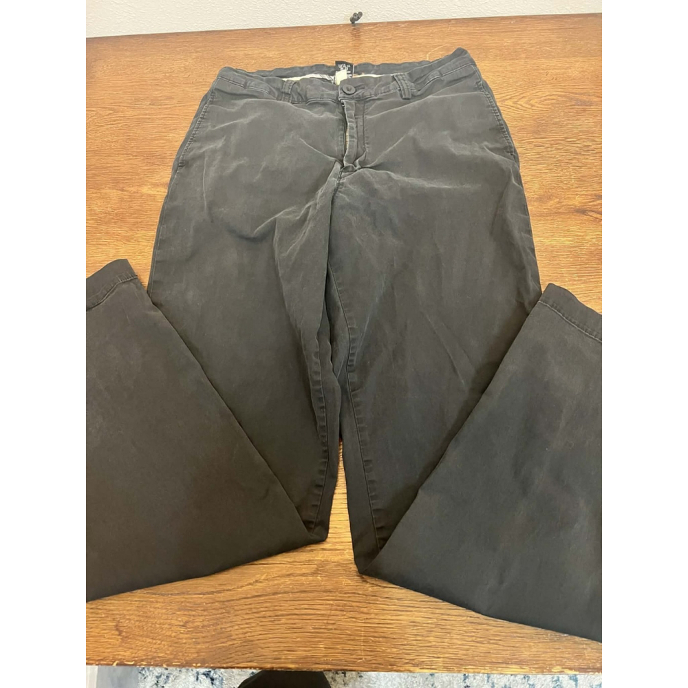 Men’s Black Stretch Chino Pants 32x34 Cotton Spandex Slim Casual Work Pants